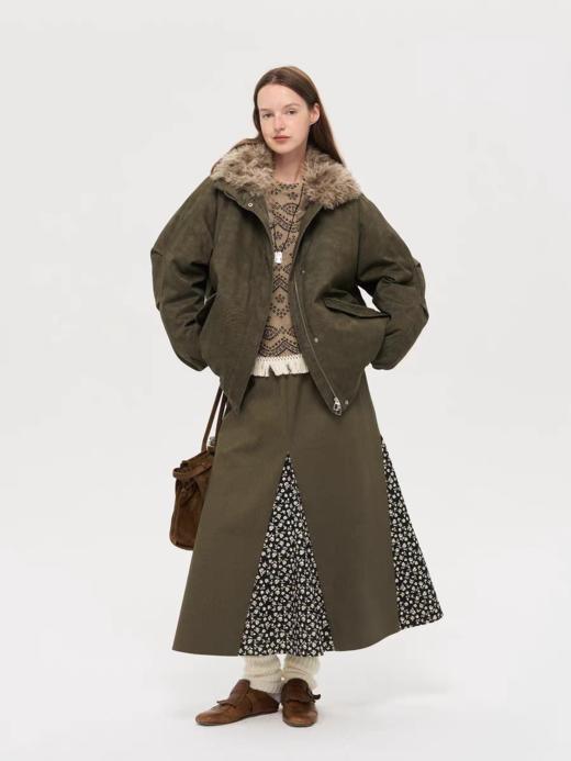 local tag/lt25awk45/水洗质感温暖慕斯毛领花苞棉服 商品图3