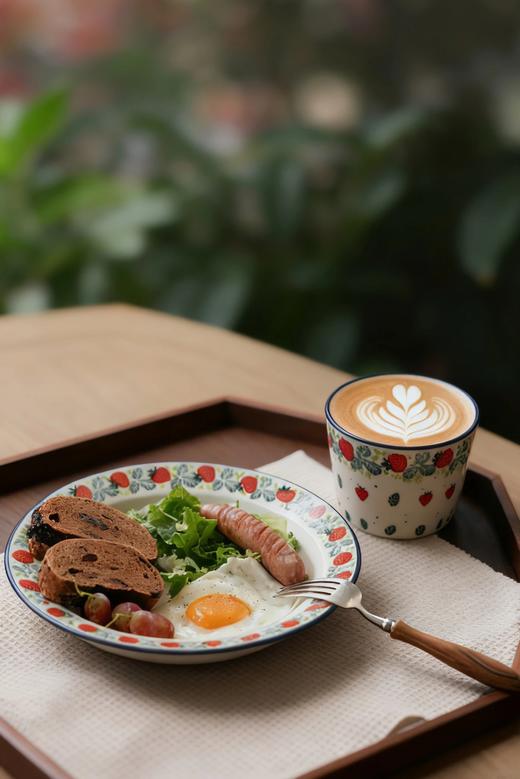 餐桌上的小确幸【Boleslawiec草莓系列餐具】釉下彩纯手工绘制与釉中彩的相结合，让颜色透亮又持久WD 商品图6