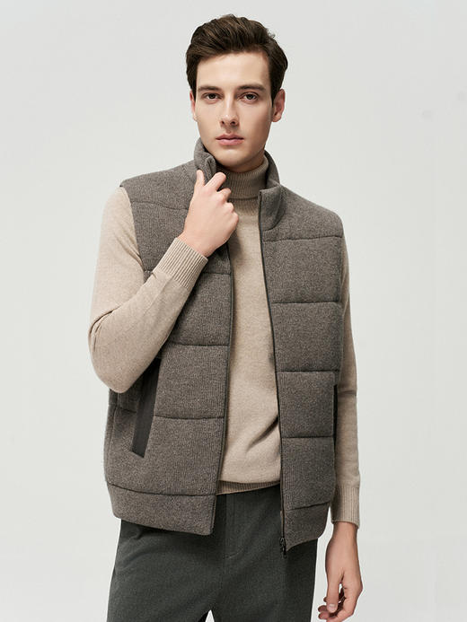 【无袖立领针织马甲】25年秋冬新品男士直筒保暖背心外套 商品图0