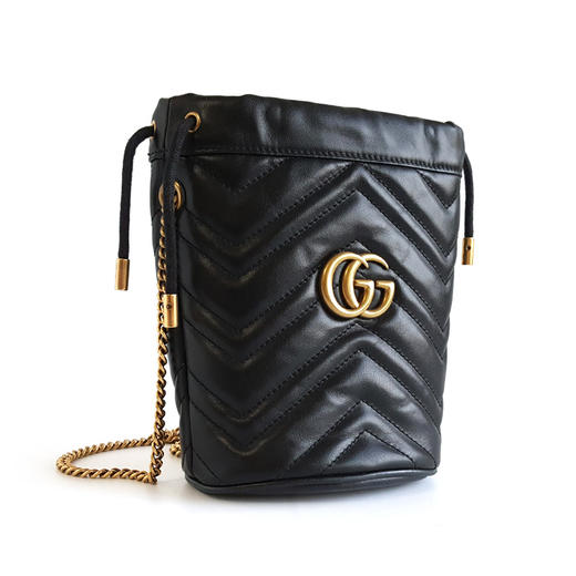 【95新】Gucci古驰Marmont系列575163黑金马蒙水桶链条包单肩斜挎包女士 051225NJS04 商品图2