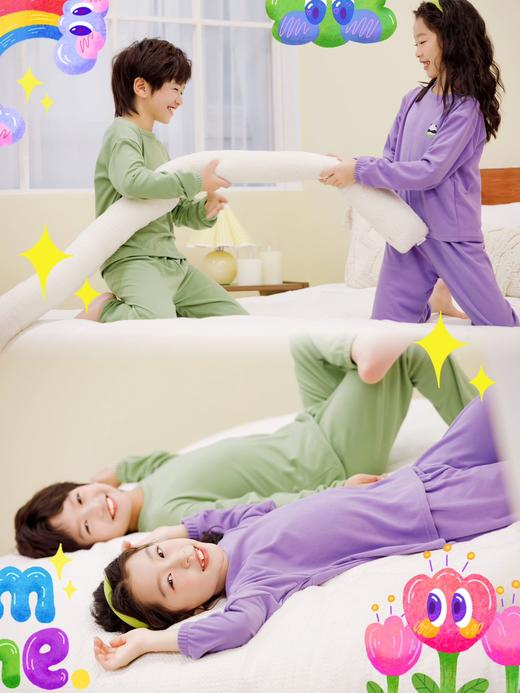 【89元任选2套】JUACC果赖熊猫绒暖暖儿童家居服 保暖柔软卡通图案宝宝小中大童睡衣套装 商品图2