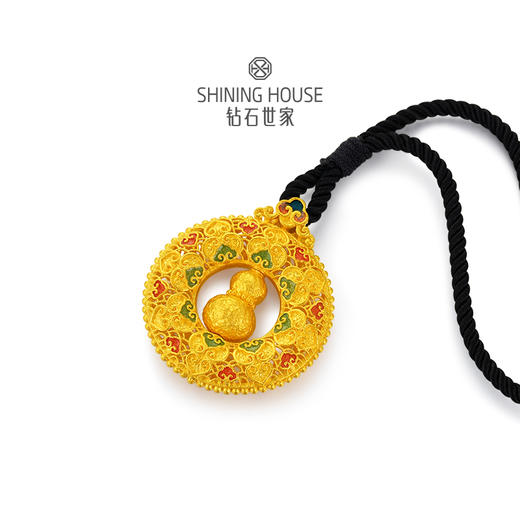 【时来运转系列】钻石世家  古法黄金乾坤如意葫芦挂坠  足金黄金挂坠【黄金产品不支持无理由退换货】预计3-5天发货 商品图2