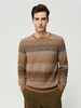 【圆领条纹撞色羊绒衫】羊绒世家秋冬新品男士100%山羊绒内搭保暖针织毛衣 商品缩略图0