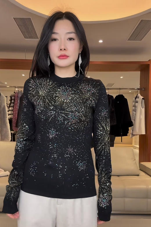 香奈儿 25秋冬新款 水钻烟花针织衫(TM) 商品图2