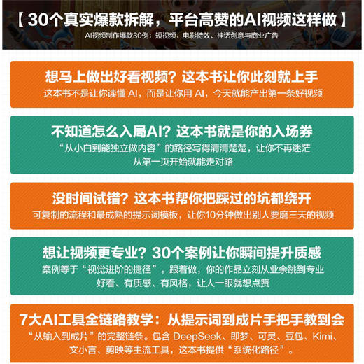 AI视频制作爆款30例 : 短视频、电影特效、神话创意与商业广告 商品图8