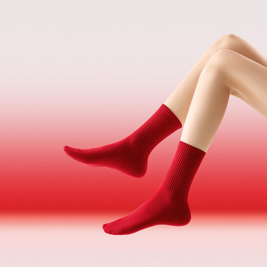袜尖尖 新年小红袜 男士/女士/儿童 不勒脚不脱落 柔软舒适 商品图8