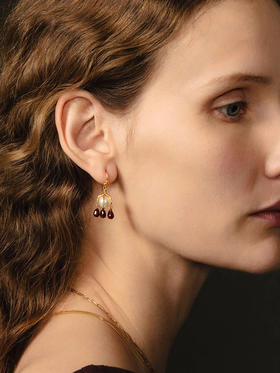 订购12周到｜Chan Luu-LARK-云雀 石榴石 淡水珍珠 耳环［美国设计师］