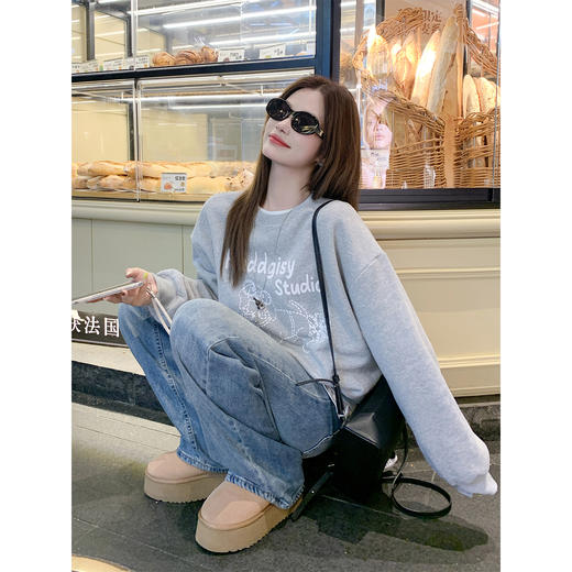 <曾小咸推荐>现货秒杀 ！微信超特价！印花圆领加绒卫衣 日常179.99 立减80 秒杀99.99！！ 商品图1