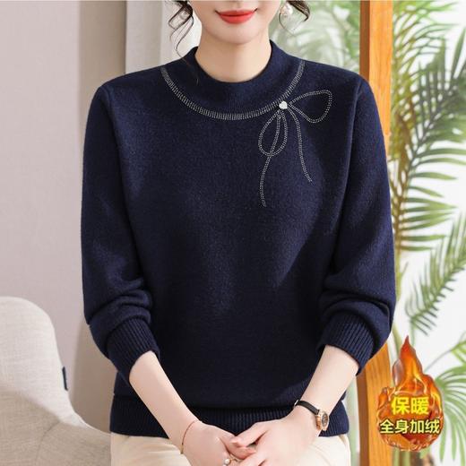 【柔软亲肤面料细腻❗️优雅简约时尚不凡】冬季妈妈装加绒毛衣加厚女士针织衫一体绒保暖上衣洋气婆婆打底衫。jb 商品图2