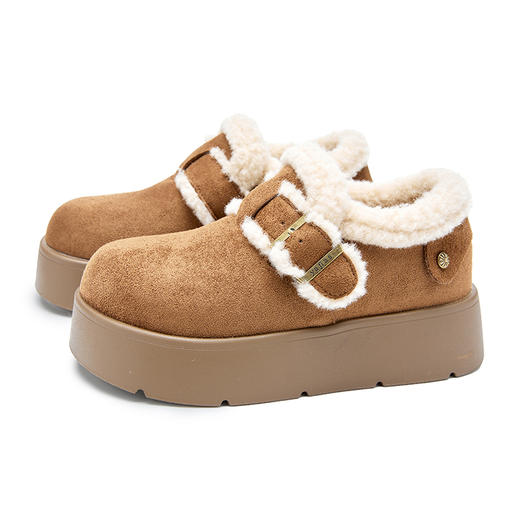 西遇厚底增高加绒勃肯鞋女冬季新款复古保暖毛毛棉鞋雪地鞋子V2457345 商品图4