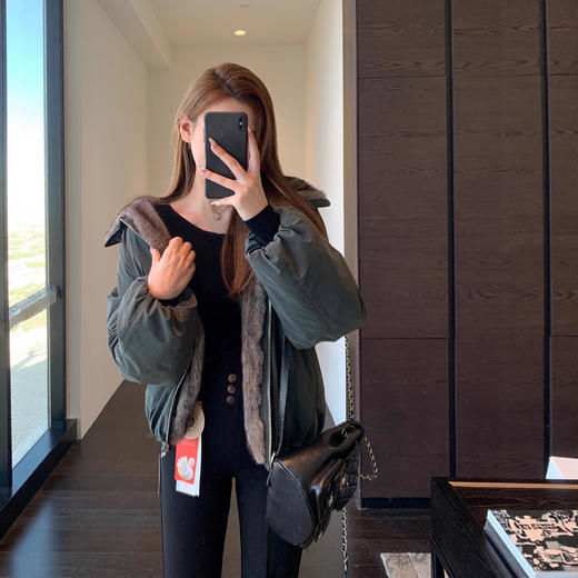 设计感小众！2025两面穿加厚保暖环保皮草派克服外套女新款冬款！ 商品图1