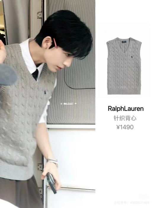 D121170绞花V领情侣针织复古毛衣马甲背心 商品图14