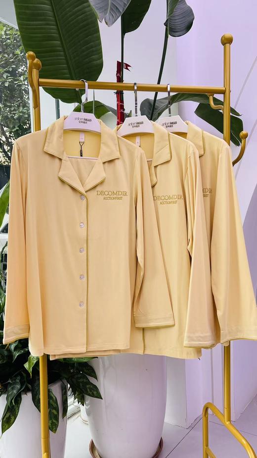 长袖长裤丝光棉翻领套装女款睡衣舒适透气气质1415311 商品图2