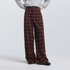 森马休闲裤女春季格子打褶拖地裤宽松垂坠感街头美式复古风阔腿裤 商品缩略图2
