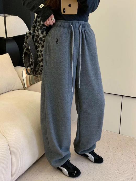 D121119秋冬羊绒加绒弯刀裤女士毛呢休闲长裤 商品图4