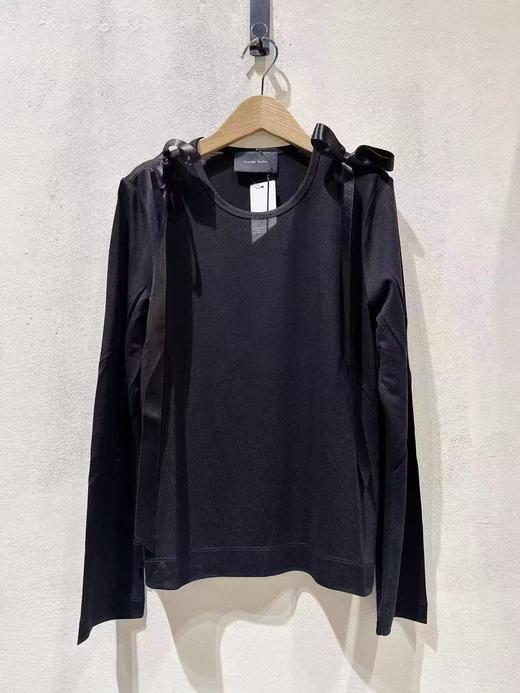 女款蝴蝶结飘带长袖T恤he 商品图0