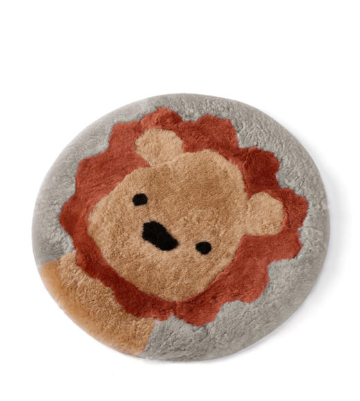 【澳洲品牌】EVERAU   纯羊毛椅垫小垫沙发垫坐垫羊剪绒短毛餐椅垫 圆形座垫冬季羊皮椅垫 小狮敲门坐垫EAZ063 商品图1