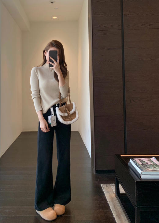 秒变超模腿！2025秋冬复古猫须水洗色系百搭显瘦微喇牛仔裤女款！ 商品图4