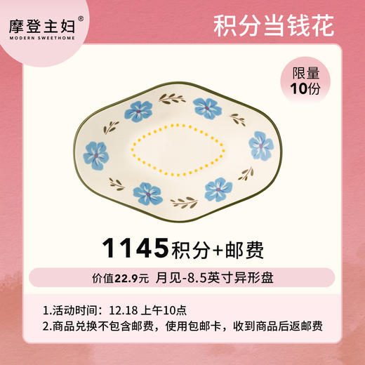 【12.18会员积分兑换专享】月见-8.5英寸异形盘（拍此链接不发货） 商品图0