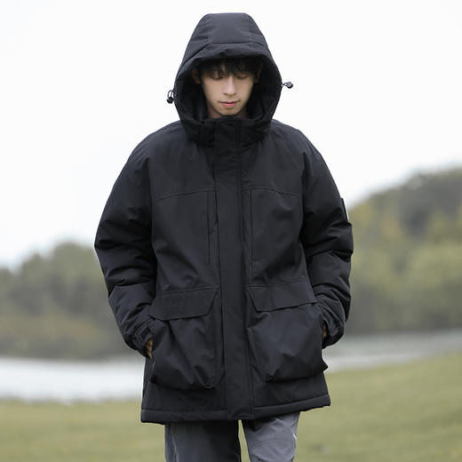 【硬汉风格 防风锁温 耐磨抗撕裂】冬季防风连帽石墨烯大码棉服 （B1-M5311） 商品图5