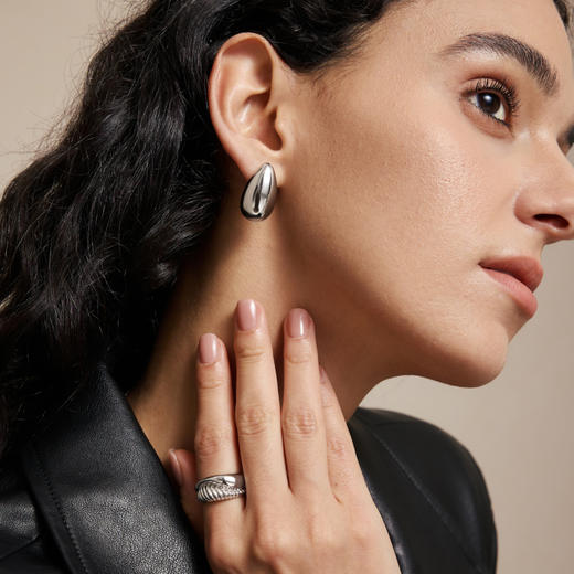 【佟丽娅&陈数&曾黎&刘忻同款】Drop水滴系列 | 银色小水滴耳环&项链套装 商品图6