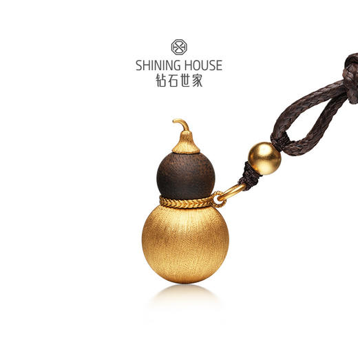 【沉香黄金】【福满厚禄系列】钻石世家 如意葫芦足金沉香吊坠（配绳）  古法黄金吊坠挂坠【黄金产品不支持无理由退换货】预计3-5天发货 商品图5