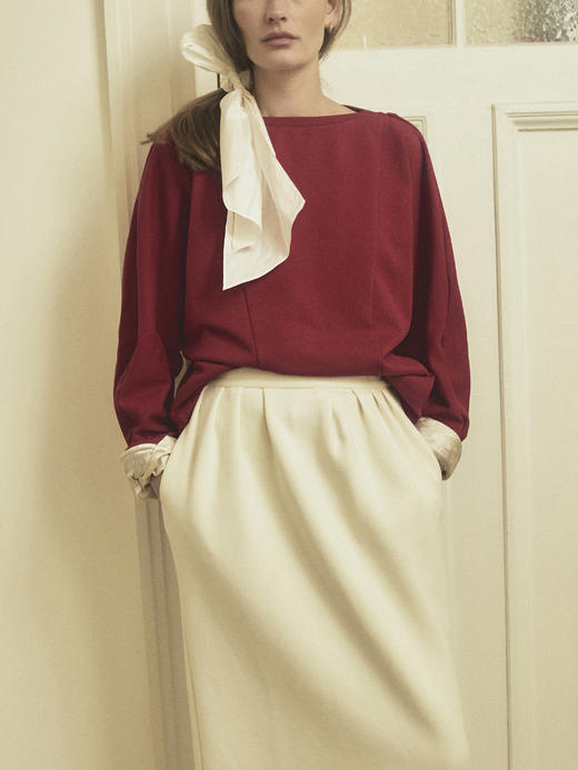 VC｜HD25014 Monica oversized sweater [ 针织毛衣 黑 / 红 ]【HOLIDAY】 商品图1