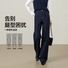 【羊毛-长直筒牛仔】逸阳秋新品深蓝色宽松顺直宽松直筒牛仔裤8320 商品缩略图7