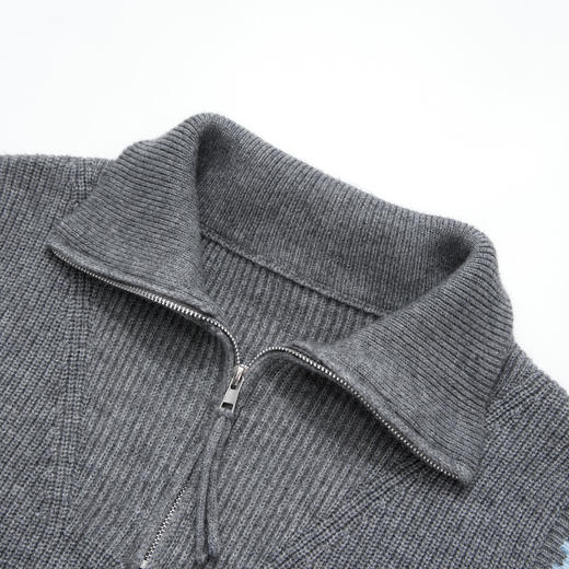 西遇撞色花边半拉链套头毛衣女冬季新款韩系慵懒风百搭上衣V4255443 商品图5