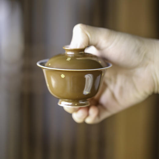 【忘言】 紫金釉青花圆满盖碗 曰何文人器 商品图4