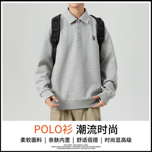 回力卫衣男2025新款秋冬长袖polo衫男士翻领t恤休闲打底衫男款 商品图1