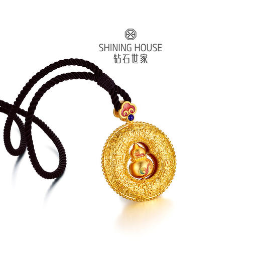 【时来运转系列】钻石世家   古法黄金乾坤如意葫芦挂坠  足金黄金挂坠【黄金产品不支持无理由退换货】预计3-5天发货 商品图2