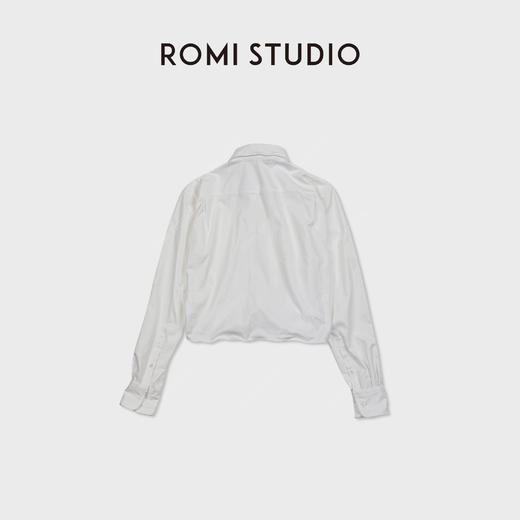 ROMI STUDIO“极简随性”轻酵洗棉质铝丝领口直身衬衫 RWCWSG7052 商品图1