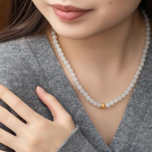 菜菜家白月光和田玉项链|新疆且末特级白+猫眼金珠，油润细腻 商品图4