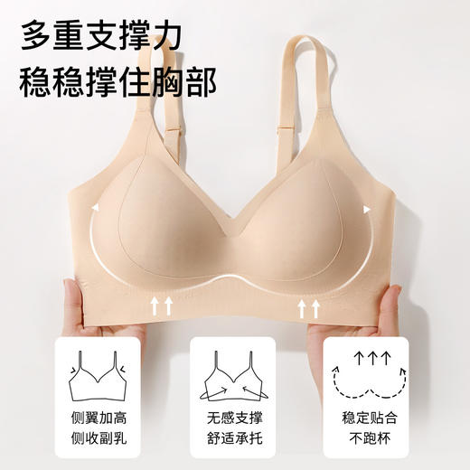 A1-【隐形粉底液内衣】光面提拉聚拢洞洞杯无钢圈舒适无痕薄款文胸罩  提拉星芒【3.24公众号】 商品图2