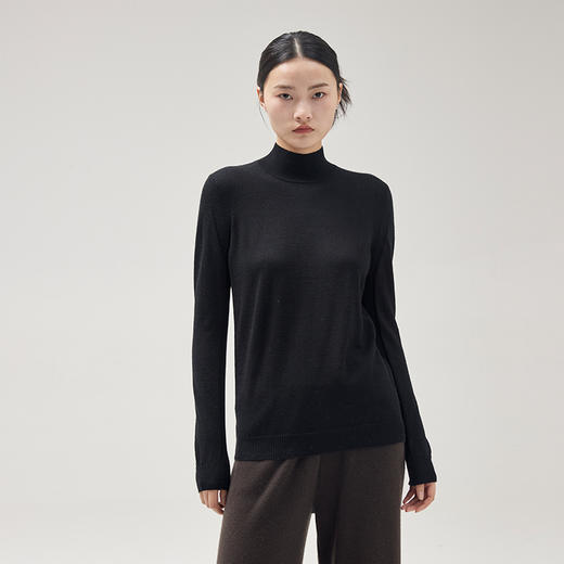 疗愈羊绒| 半高领精纺女套衫SJF96W220N 商品图5