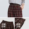 森马休闲裤女春季格子打褶拖地裤宽松垂坠感街头美式复古风阔腿裤 商品缩略图3