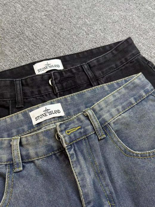 D121133秋冬款美潮复古做旧水洗高街风直筒牛仔长裤 商品图2