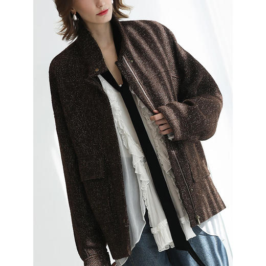 COCOBELLA优雅通勤呢子外套秋冬中长款休闲毛呢大衣WL3001-2 商品图2