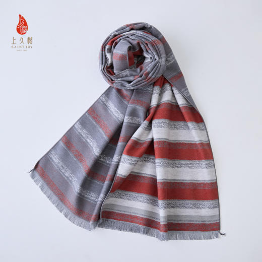 SAINTJOY/上久楷 拉绒围巾  真丝拉绒长巾  WJ3J025210003 商品图2