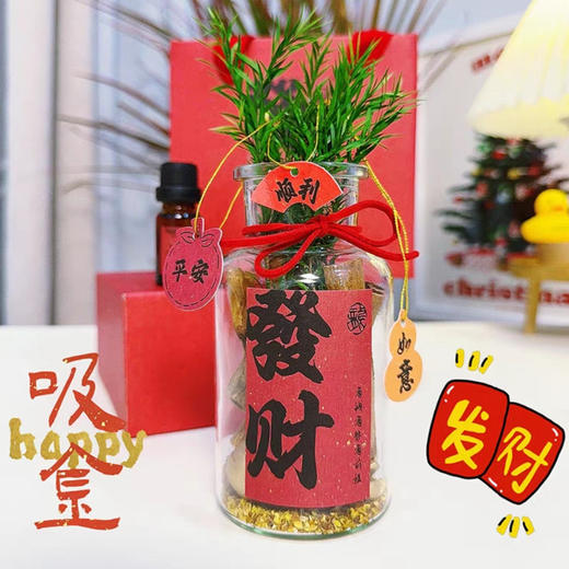 【肉桂生财香薰摆件礼盒】🔥肉桂香气环绕，财运自然来，搭配上千层金、松果、开心果、桂花，🈵满瓶美好❗️-HF 商品图5