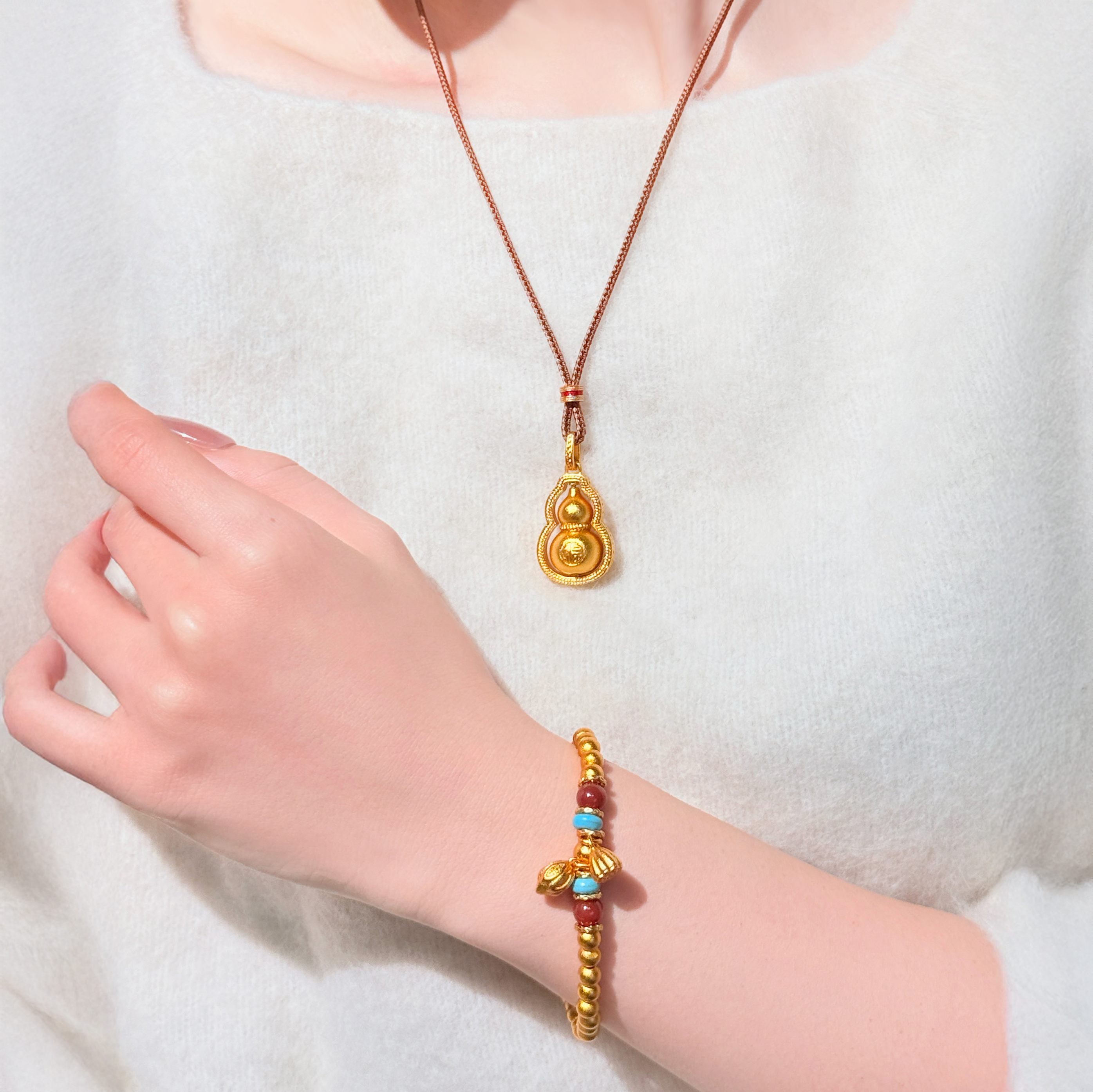 热卖 ！1秒贵气！“金”运加身！灵珠 沙金手串/项链/福禄罗盘 手工串珠 热门流行款 多款可选