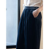 牧衣游原创 丝绒净色休闲长裤新款垂感显瘦蓝色宽松百搭裤子 今喜 商品缩略图3