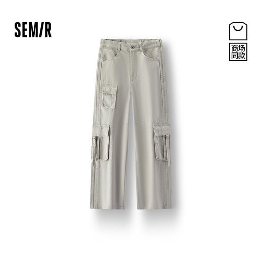 商场同款|森马休闲裤女春季做旧纯棉工装裤2026新款设计感阔腿裤 商品图0