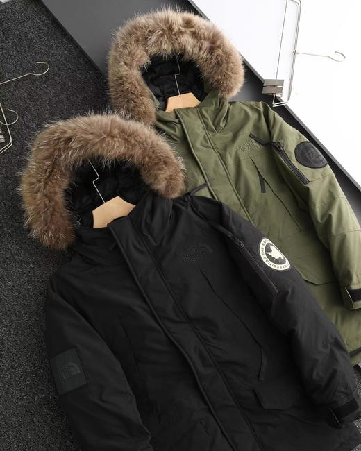 D121149纯色毛领连帽中长款滑雪服极地羽绒服 商品图4