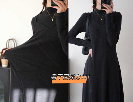 假两件微磨毛显瘦320g连衣裙 商品图9