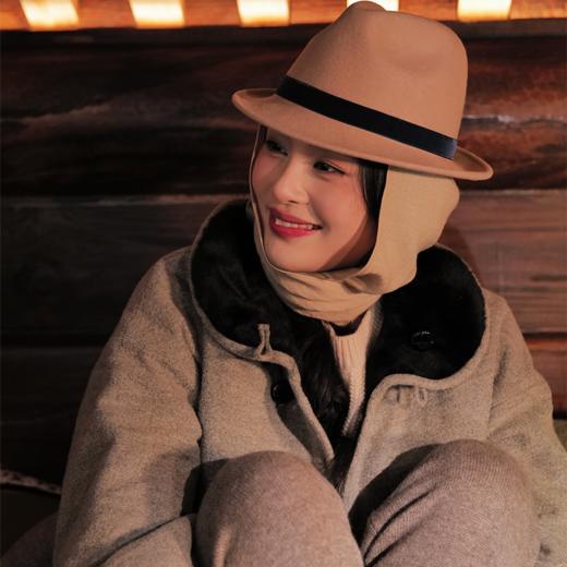 多宝 全羊毛丝绒文饰 中式两用唐帷帽/礼帽 可调头围 大小款 商品图2