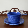 英国 Staffordshire 蓝色手柄咖啡杯碟2pcs B0308 商品缩略图0