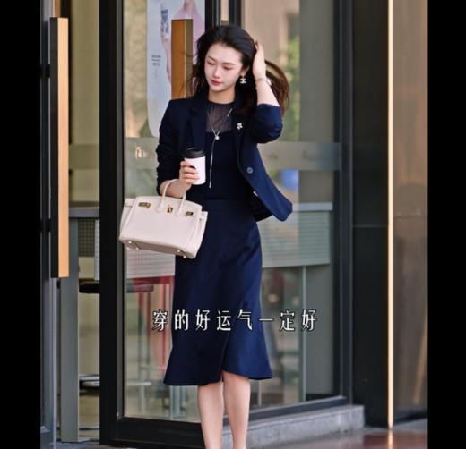 米思阳2026春季新款高级感职业OL通勤修身百搭西装外套+高腰鱼尾半身裙女5496 商品图1
