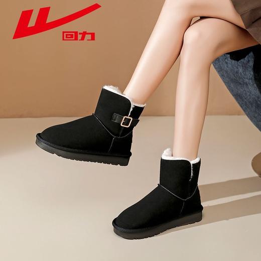 回力雪地靴女冬季2025新款加绒加厚保暖棉鞋公主风时尚短靴子女款 商品图6